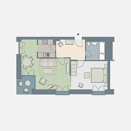 Apartment Kaiservillen - Mit 1 Schlafzimmer Und Terrasse D102 *